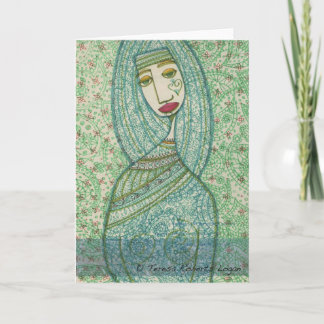 Green Madonna Thank You Card