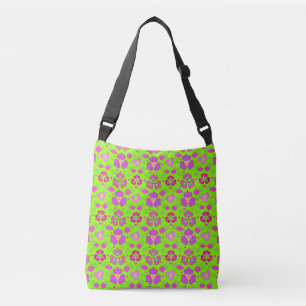 Green & Magenta  Ogee Pattern Crossbody Bag
