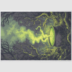 Green Magic Potion Cauldron Halloween Decoupage Tissue Paper