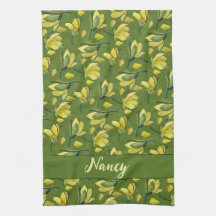 Green Magnolia Floral Personalized 