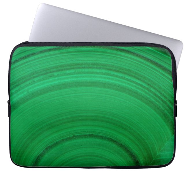 Green Malachite Close-Up Laptop Sleeve (Front)