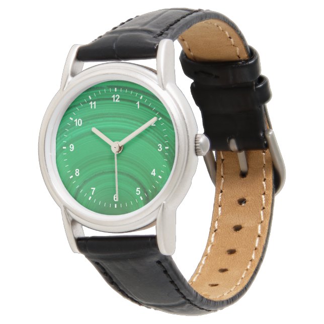 Green Malachite Close-Up Watch (Angled)