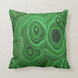 GREEN MALACHITE GEM STONE THROW PILLOW