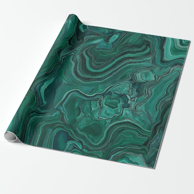 Green Malachite Stone Wrapping Paper (Unrolled)