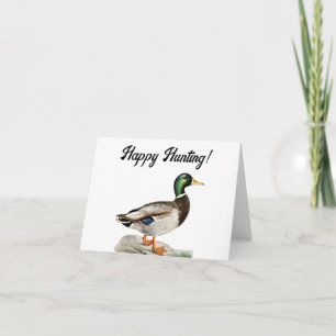 Green Mallard Duck Hunting Nature Art Card