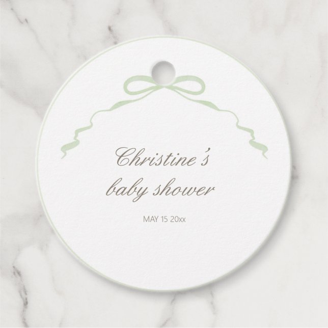 Green Mallard Duck Round Favour Tag 2 (Front)