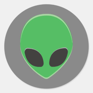 Green Man Alien Space Party Personalized Classic Round Sticker
