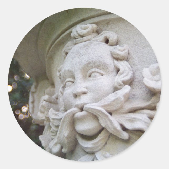 Green Man Classic Round Sticker (Front)