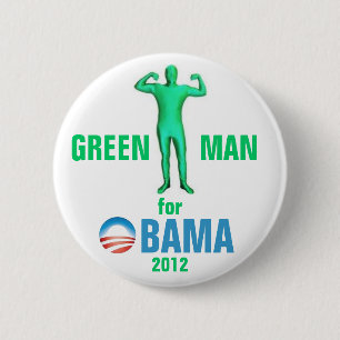 Green Man for Obama 2012 2 Inch Round Button