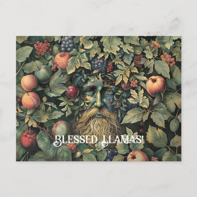 Green Man Lammas Greeting Card (Front)