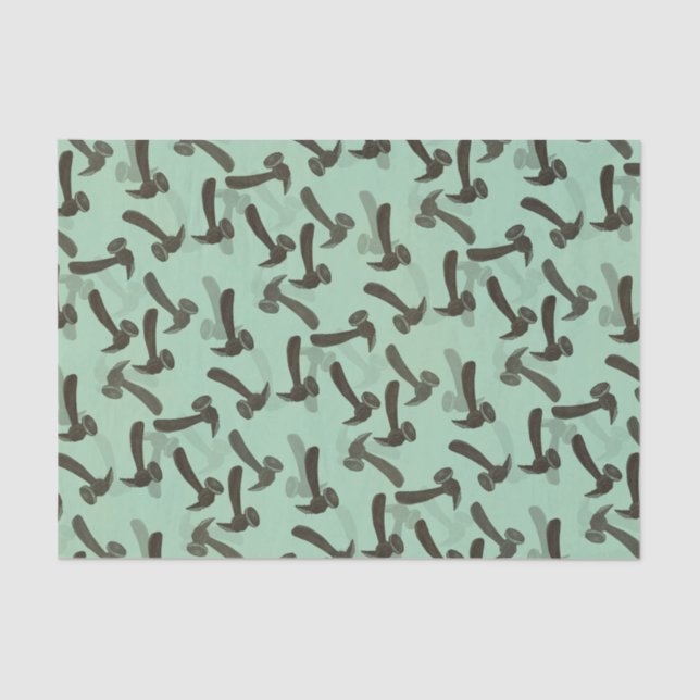 Green Mancave Hammer Tissue Paper (Front)