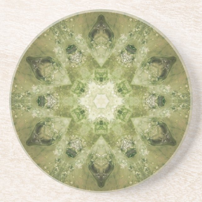 Green Mandala Coaster (Front)