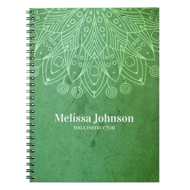 Green Mandala Custom Notebook (Front)
