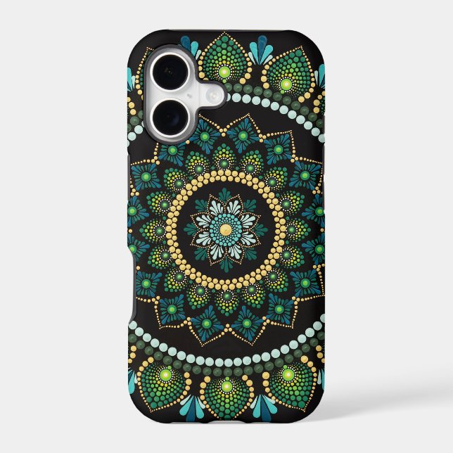 Green Mandala | Handpainted | Sacred Geometry (Back)