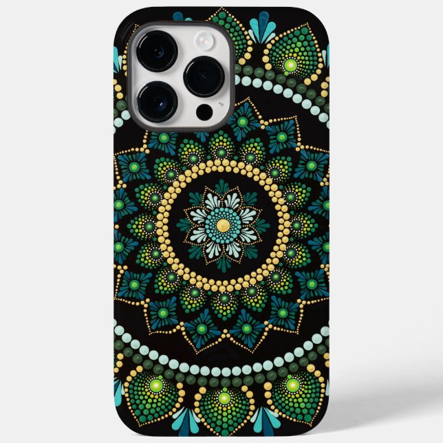 Green Mandala | Handpainted | Sacred Geometry Case-Mate iPhone Case (Back)