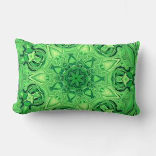 Green Mandala Lumbar Pillow