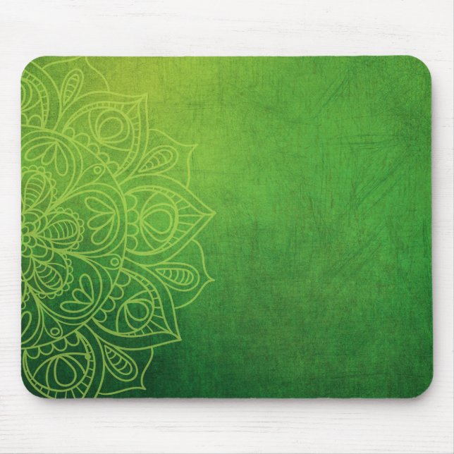 Green Mandala Mouse Pad (Front)