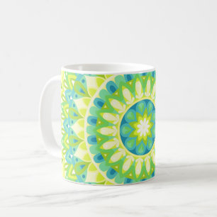 Green Mandala Nature Boho Geometric Pattern Hygge  Coffee Mug