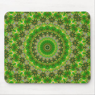 Green Mandala Wheel Mouse Pad