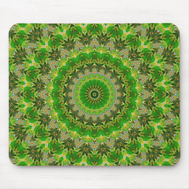 Green Mandala Wheel Mouse Pad (Front)
