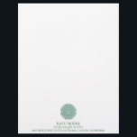 Green Mandala Yoga Letterhead<br><div class="desc">A lovely green mandala logo for a yoga instructor, meditation instructor, spa or massage studio. Lovely decorative typography adds a touch of elegance to this design. Personalize with your business name. The mandala is the symbol of the universe.</div>