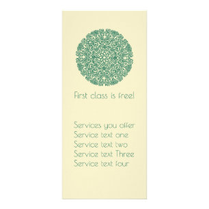 Green Mandala Yoga Or Holistic Practice Rack Card