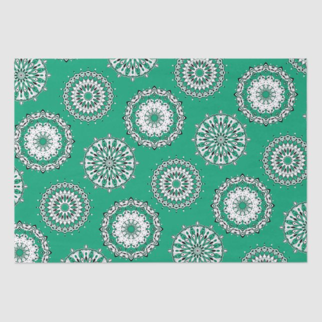 Green Mandalas Tissue Paper (Front)