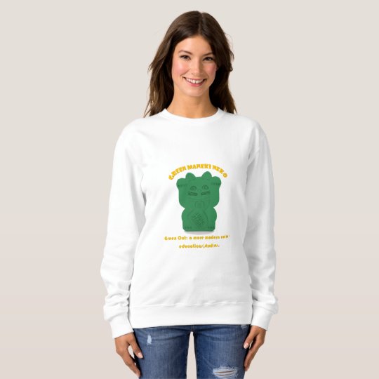 Green Maneki Neko Both Paws NEW Sweatshirt