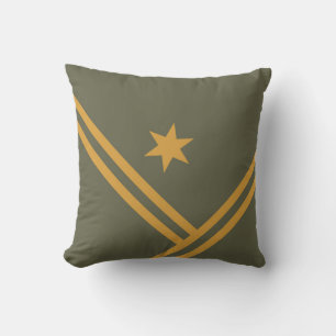 Green Mango Diagonal Stripes Star Modern Graphic Throw Pillow