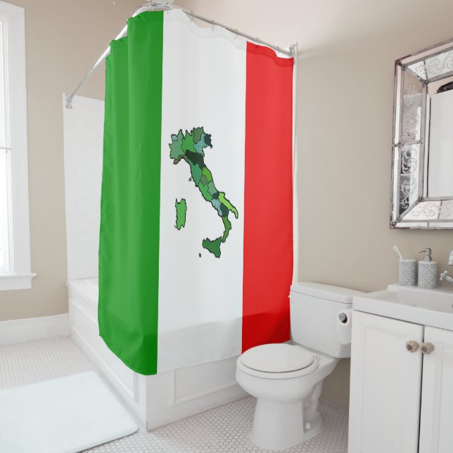 Green Map of Italy and the Italian Flag (In Situ)