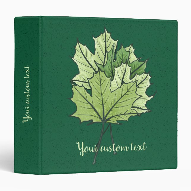 Green Maple Leaf Binder for Spring (Front/Spine)