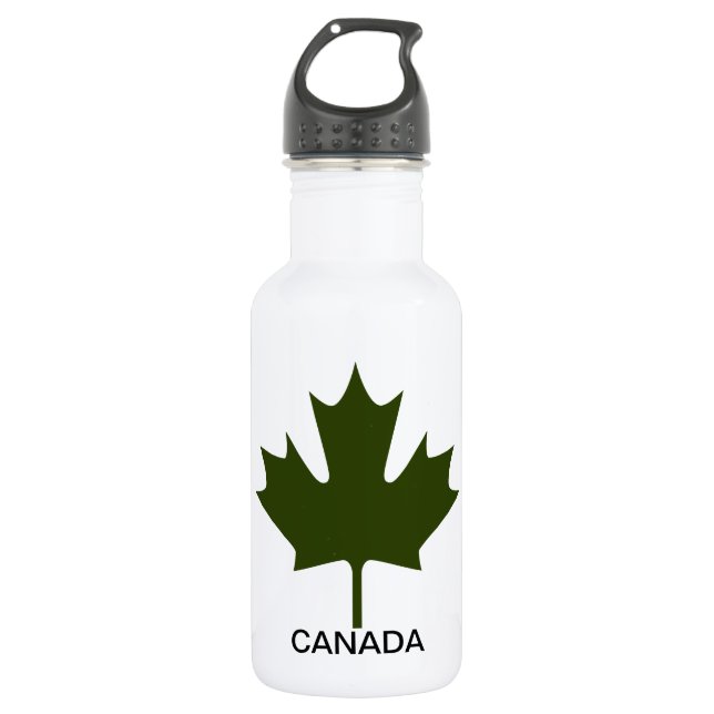 Green Maple Leaf Canada - 532 Ml Water Bottle (Front)