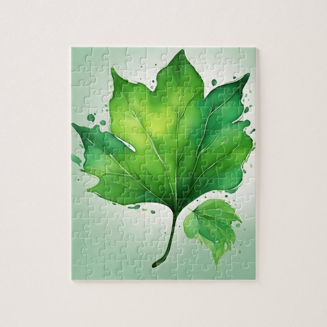 Green Maple Leafl Jigsaw Puzzle (Vertical)