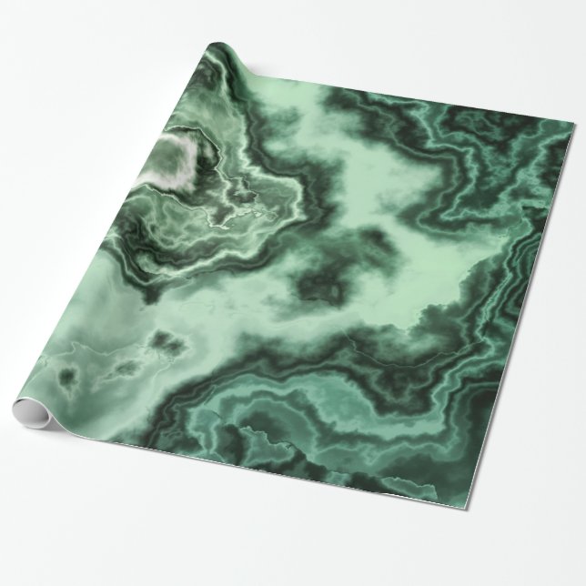 Green Marble 1 Wrapping Paper (Unrolled)