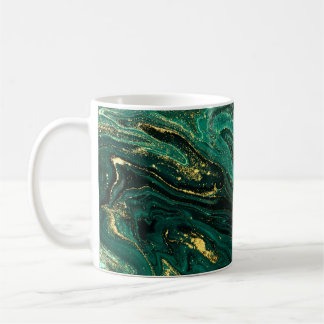 Green Marble: Abstract Agate Ripple. Coffee Mug