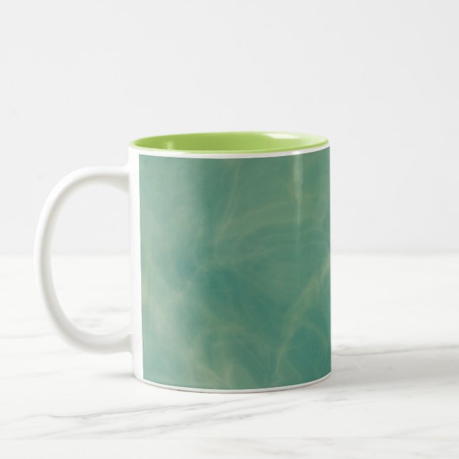 green marble abstract  Two-Tone coffee mug (Left)