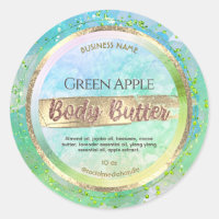 Green Marble Bronze Gold Body Butter Labels