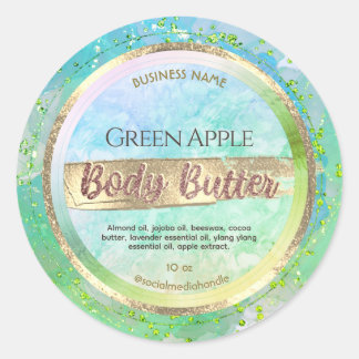Green Marble Bronze Gold Body Butter Labels