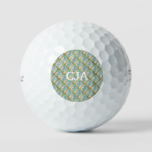 GREEN MARBLE GOLD CUSTOM GOLF BALLS