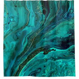 Green Marble & Gold: Luxurious Texture