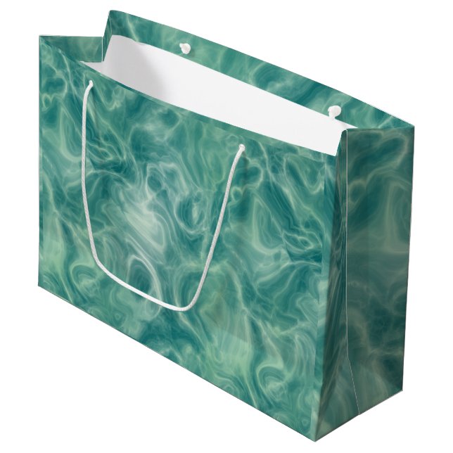 Green Marble   Large Gift Bag (Front Angled)