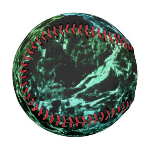 Green Marble on Black Baseball