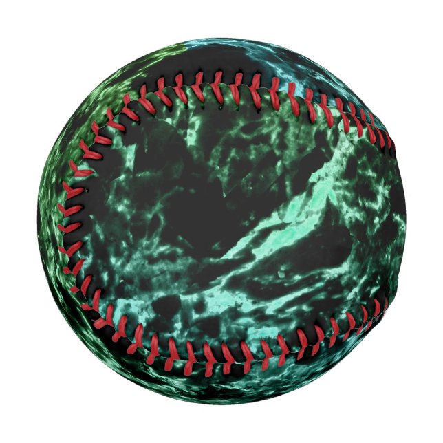 Green Marble on Black Baseball (Front Left)