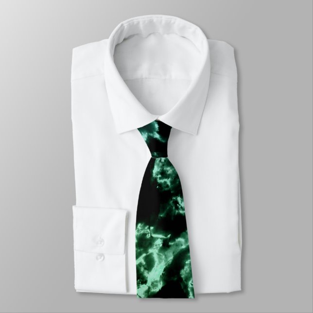 Green Marble on Black Tie (Tied)