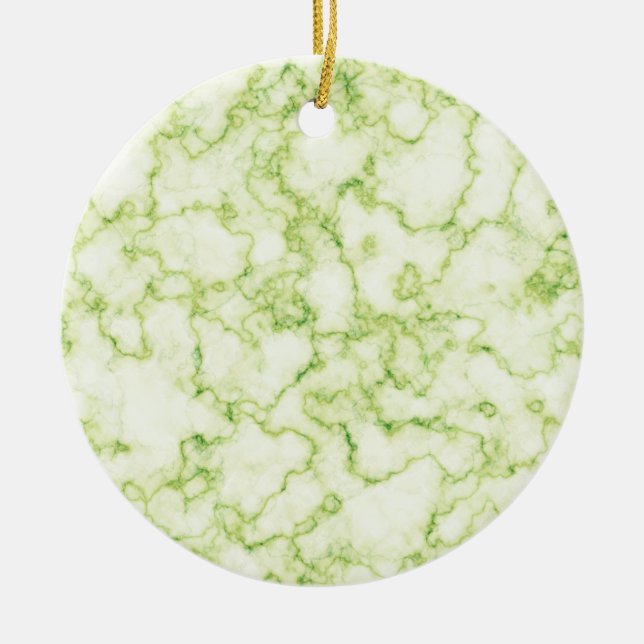 Green Marble Pattern Ceramic Ornament (Front)