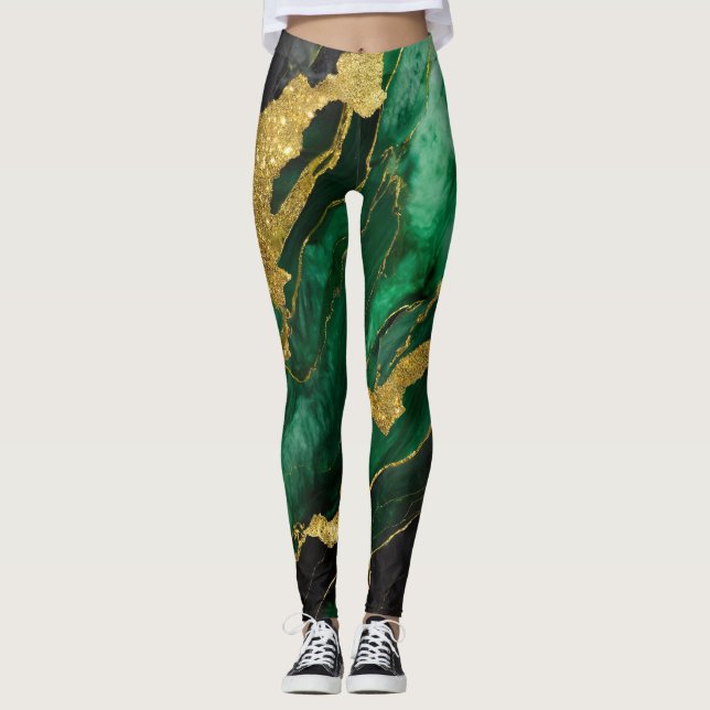 Green Marble Pattern with Gold Leggings (Front)