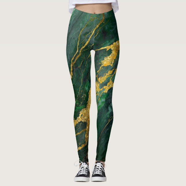 Green Marble Pattern with Gold Leggings (Front)