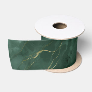 Green Marble Ribbons Satin Ribbon