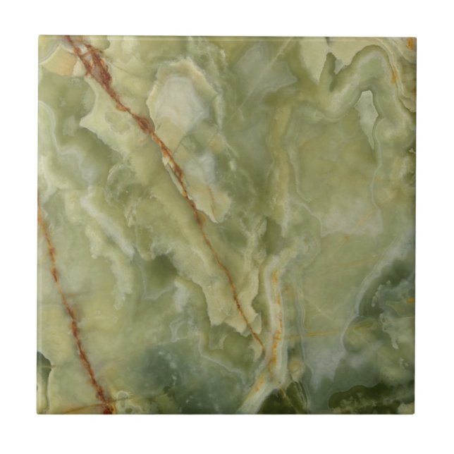 Green Marble Stone Print Tile (Front)