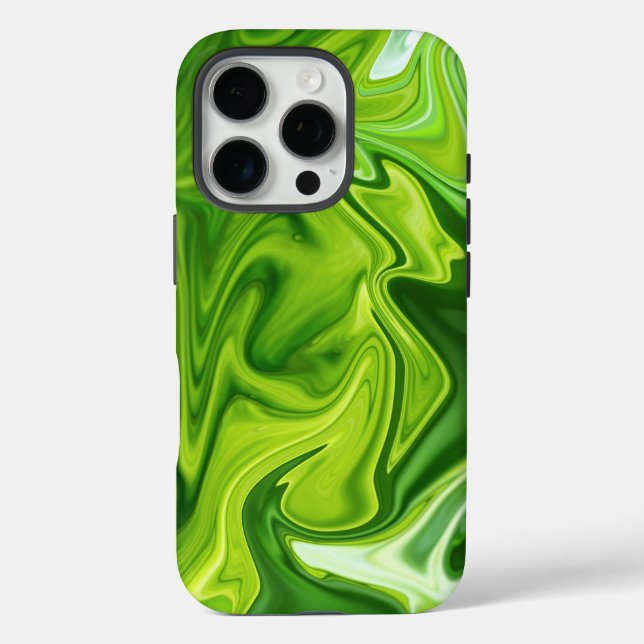 Green Marble Swirl Abstract Phone Case (Back)
